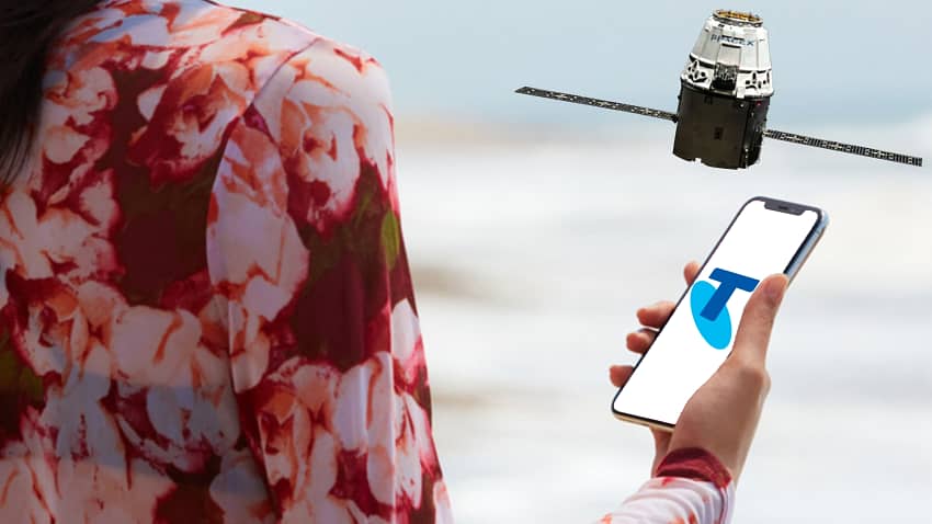 Telstra network user with satellite access
